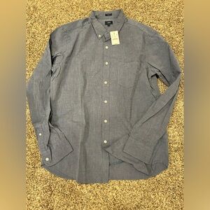 J. Crew Blue Casual Button Down Shirt Classic Cotton